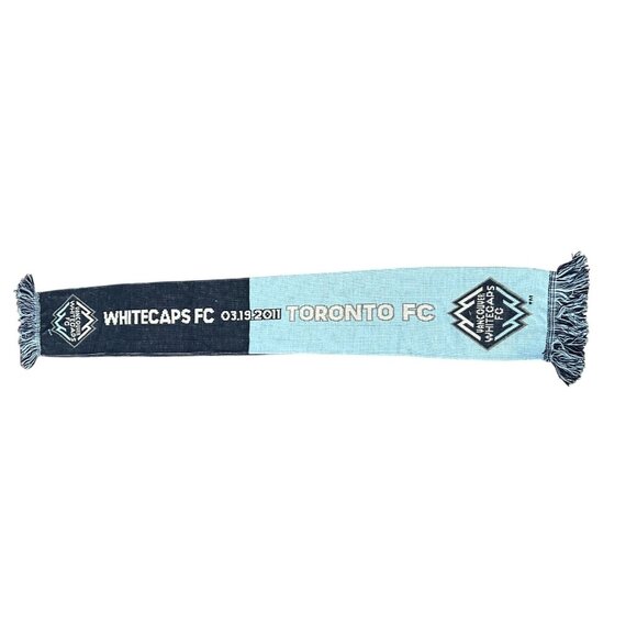 Vancouver Whitecaps Vs Toronto FC MLS Licensed Scarf Scarves Navy Light Blue - Picture 1 of 9